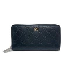GUCCI（グッチ）の古着「ラウンドファスナー長財布」｜ブラック