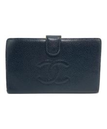 CHANEL（シャネル）の古着「キャビアスキン ウォレット」｜ブラック