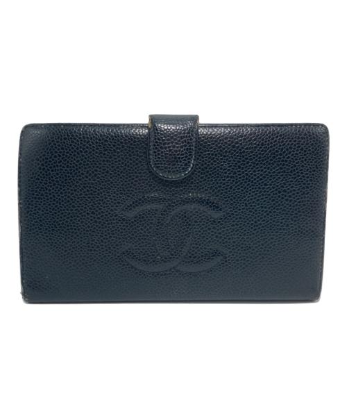 CHANEL（シャネル）CHANEL (シャネル) キャビアスキン ウォレット ブラックの古着・服飾アイテム