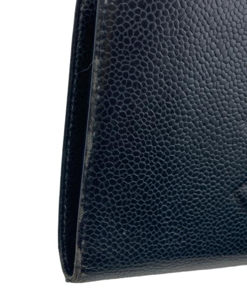 CHANEL（シャネル）CHANEL (シャネル) キャビアスキン ウォレット ブラックの古着・服飾アイテム