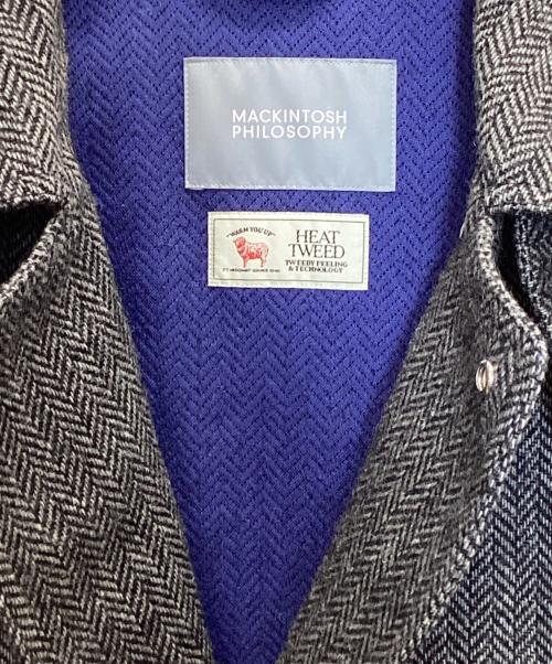 MACKINTOSH PHILOSOPHY（マッキントッシュ フィロソフィー）MACKINTOSH PHILOSOPHY (マッキントッシュ フィロソフィー) 【BEALACH（ベラック）】HEAT TWEED製 ミリタリーコート グレー サイズ:SIZE 2の古着・服飾アイテム