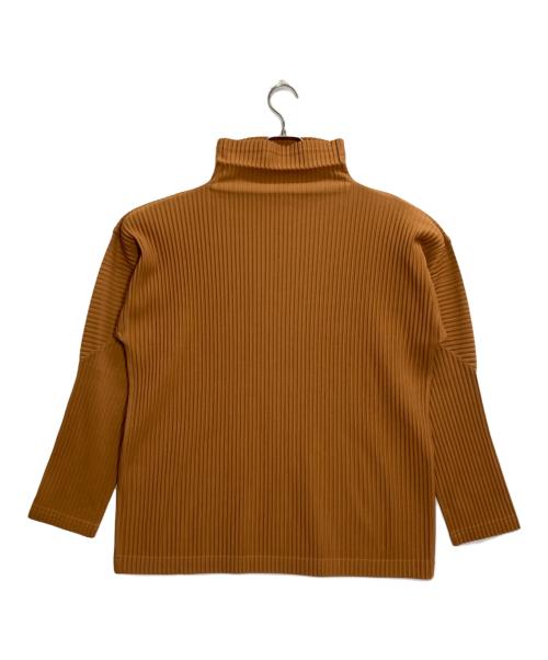 HOMME PLISSE ISSEY MIYAKE（オム プリッセ イッセイ ミヤケ）HOMME PLISSE ISSEY MIYAKE (オム プリッセ イッセイ ミヤケ) モックネックプリーツカットソー ブラウン サイズ:3の古着・服飾アイテム