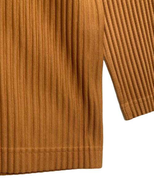 HOMME PLISSE ISSEY MIYAKE（オム プリッセ イッセイ ミヤケ）HOMME PLISSE ISSEY MIYAKE (オム プリッセ イッセイ ミヤケ) モックネックプリーツカットソー ブラウン サイズ:3の古着・服飾アイテム