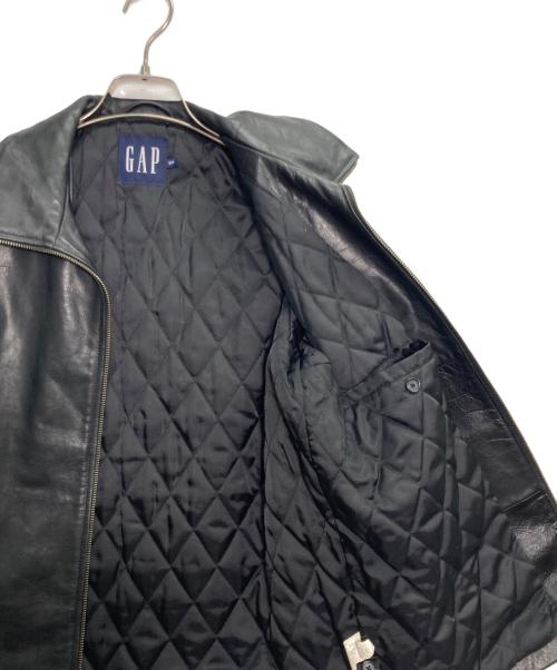 GAP（ギャップ）GAP (ギャップ) スタンドカラーカウレザージャケット ブラック サイズ:XSの古着・服飾アイテム
