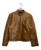 GAPギャップ）の古着「シングルライダースジャケット」｜ブラウン