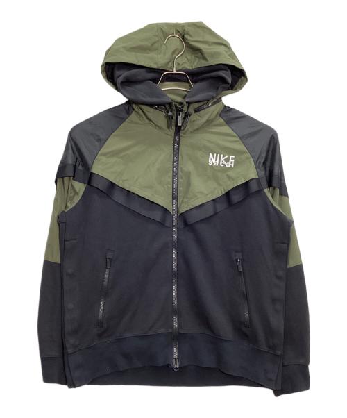 NIKE（ナイキ）NIKE (ナイキ) sacai (サカイ) AS M NRG Full Zip Hoodie / Full Zip Parker カーキ×ブラック サイズ:XLの古着・服飾アイテム