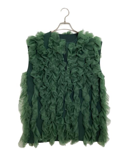 Ameri（アメリ）AMERI (アメリ) I LINE TULLE VEST SET DRESS グリーン サイズ:Mの古着・服飾アイテム
