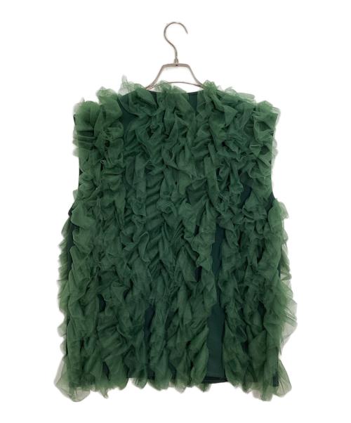 Ameri（アメリ）AMERI (アメリ) I LINE TULLE VEST SET DRESS グリーン サイズ:Mの古着・服飾アイテム
