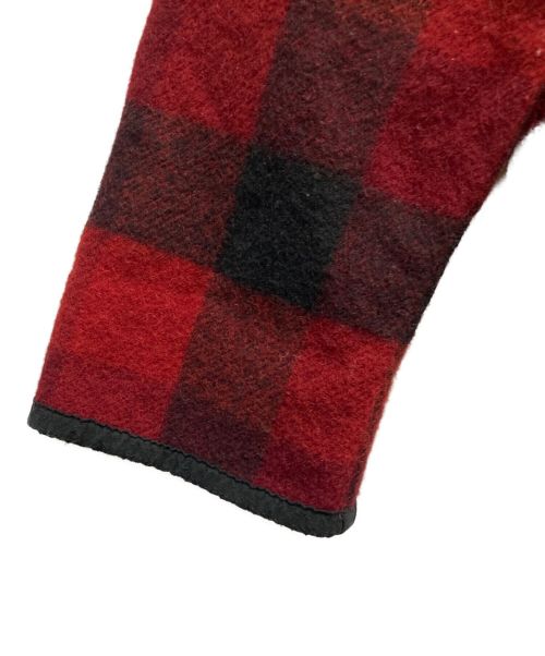 WOOLRICH（ウールリッチ）WOOLRICH (ウールリッチ) フーデッドウールコート ブラック×レッド サイズ:Mの古着・服飾アイテム