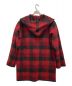 WOOLRICH (ウールリッチ) フーデッドウールコート ブラック×レッド サイズ:M：3500円