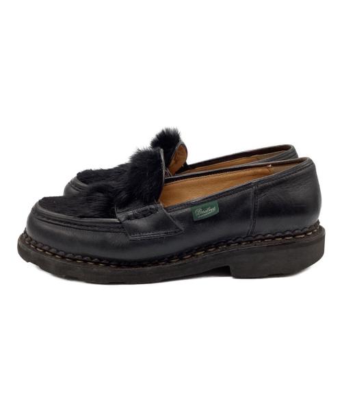PARABOOT（パラブーツ）PARABOOT (パラブーツ) ラビットファーコインローファー ブラック サイズ:4 1/2の古着・服飾アイテム