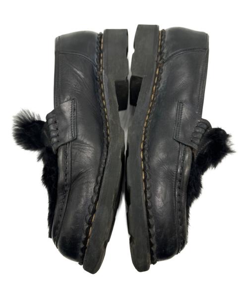 PARABOOT（パラブーツ）PARABOOT (パラブーツ) ラビットファーコインローファー ブラック サイズ:4 1/2の古着・服飾アイテム