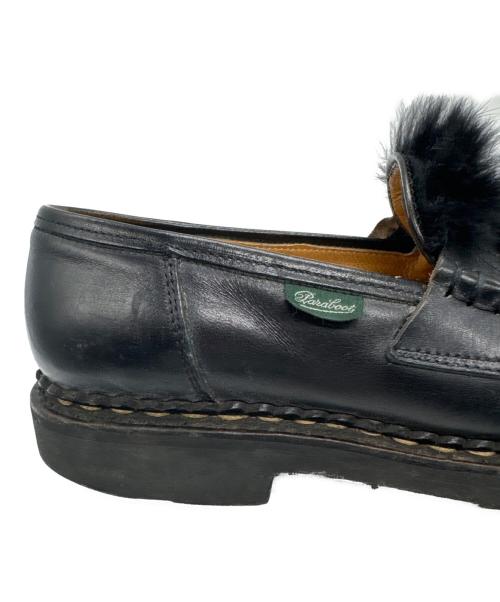 PARABOOT（パラブーツ）PARABOOT (パラブーツ) ラビットファーコインローファー ブラック サイズ:4 1/2の古着・服飾アイテム