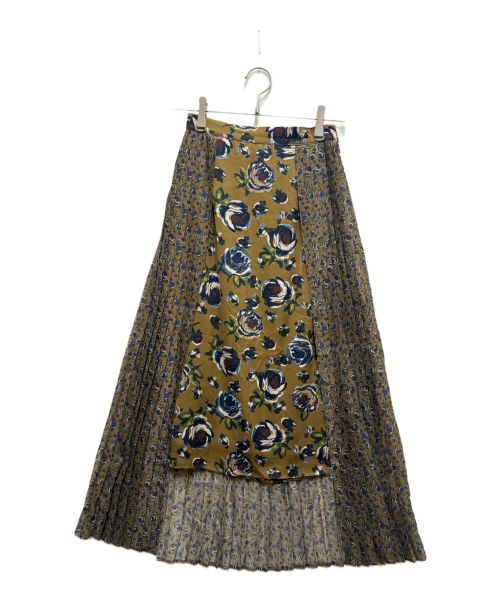 CLANE（クラネ）CLANE (クラネ) フラワーコンビプリーツスカート カーキ サイズ:36の古着・服飾アイテム