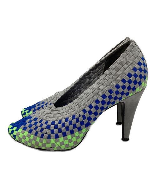 ALEXANDER WANG（アレキサンダー・ワン）ALEXANDER WANG (アレキサンダーワン) Woven Fabric Carla Pumps グレー×ブルー サイズ:SIZE 38の古着・服飾アイテム