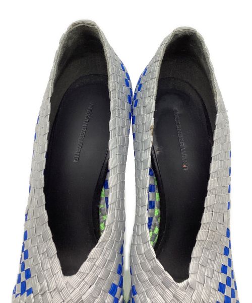 ALEXANDER WANG（アレキサンダー・ワン）ALEXANDER WANG (アレキサンダーワン) Woven Fabric Carla Pumps グレー×ブルー サイズ:SIZE 38の古着・服飾アイテム