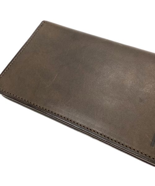 MHL（エムエイチエル）MHL (エムエイチエル) ロングレザーウォレット TOUGH LEATHER ダークブラウンの古着・服飾アイテム