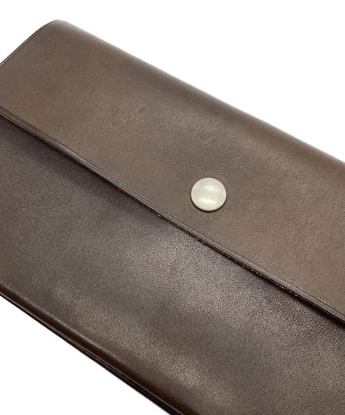 MHL（エムエイチエル）MHL (エムエイチエル) ロングレザーウォレット TOUGH LEATHER ダークブラウンの古着・服飾アイテム