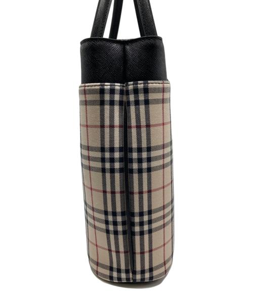 BURBERRY（バーバリー）BURBERRY (バーバリー) ノバチェックハンドバッグ アイボリー×ブラックの古着・服飾アイテム