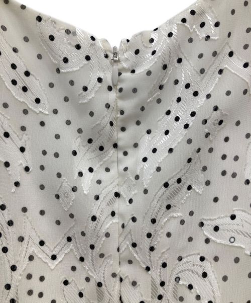 HER LIP TO（ハーリップトゥ）HER LIP TO (ハーリップトゥ) Trimmed Pin Dot Dress/トリムドピンドットドレス ホワイト サイズ:Mの古着・服飾アイテム