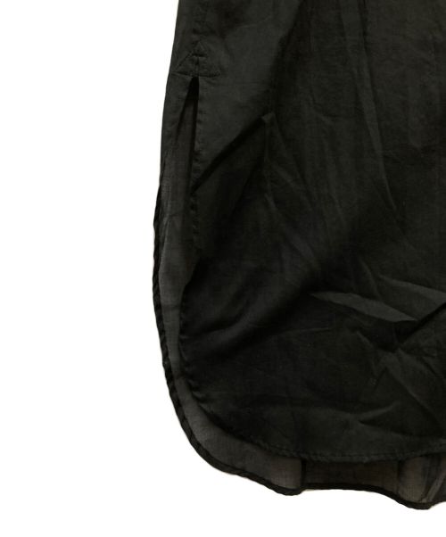 MICHEL KLEIN（ミッシェルクラン）MICHEL KLEIN (ミッシェルクラン) コットンノーカラーピンタックブラウス ブラック サイズ:38の古着・服飾アイテム