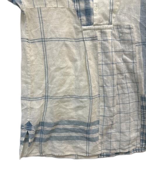 POLO RALPH LAUREN（ポロ・ラルフローレン）POLO RALPH LAUREN (ポロ・ラルフローレン) リネン混シャツワンピース ホワイト×ブルー サイズ:Ｓの古着・服飾アイテム