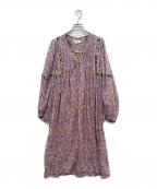 ISABEL MARANT ETOILEイザベルマランエトワール）の古着「フラワープリントパフスリーブワンピース」｜バイオレット
