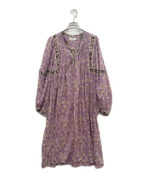 ISABEL MARANT ETOILE（イザベルマランエトワール）ISABEL MARANT ETOILE (イザベルマランエトワール) フラワープリントパフスリーブワンピース バイオレット サイズ:36の古着・服飾アイテム