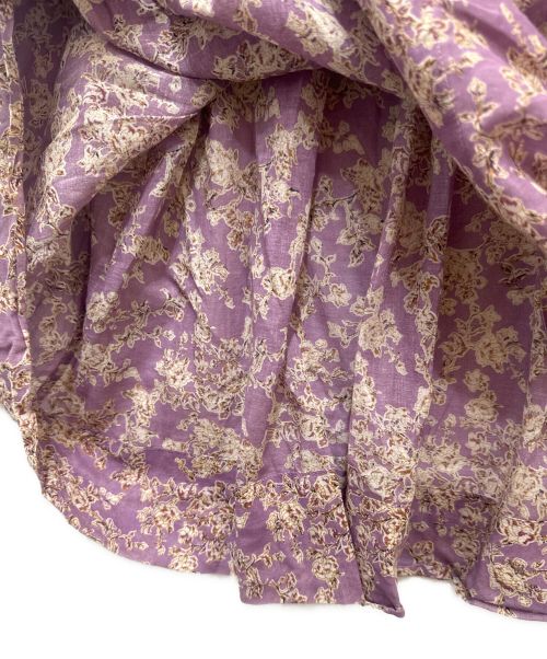 ISABEL MARANT ETOILE（イザベルマランエトワール）ISABEL MARANT ETOILE (イザベルマランエトワール) フラワープリントパフスリーブワンピース バイオレット サイズ:36の古着・服飾アイテム