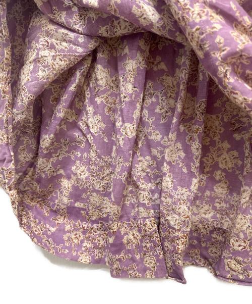 ISABEL MARANT ETOILE（イザベルマランエトワール）ISABEL MARANT ETOILE (イザベルマランエトワール) フラワープリントパフスリーブワンピース バイオレット サイズ:36の古着・服飾アイテム