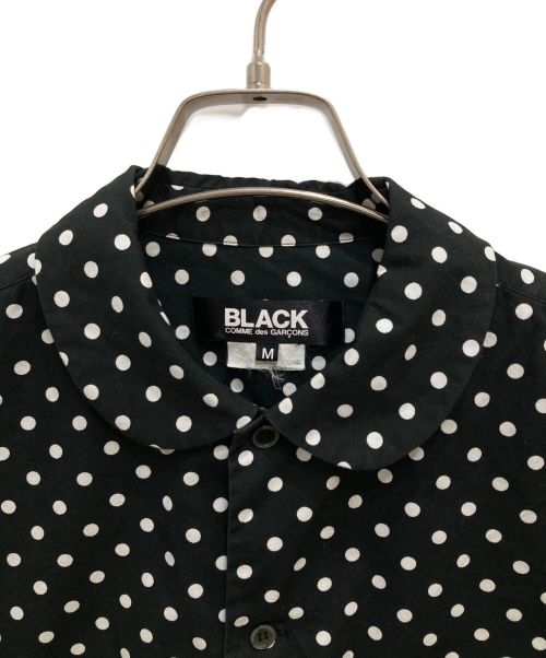 BLACK COMME des GARCONS（ブラックコムデギャルソン）BLACK COMME des GARCONS (ブラック コムデギャルソン) ラウンドカラーポルカドットシャツ ブラック×ホワイト サイズ:Mの古着・服飾アイテム