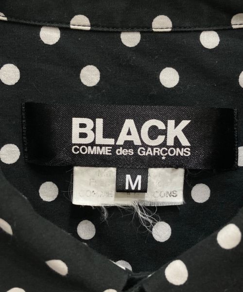 BLACK COMME des GARCONS（ブラックコムデギャルソン）BLACK COMME des GARCONS (ブラック コムデギャルソン) ラウンドカラーポルカドットシャツ ブラック×ホワイト サイズ:Mの古着・服飾アイテム