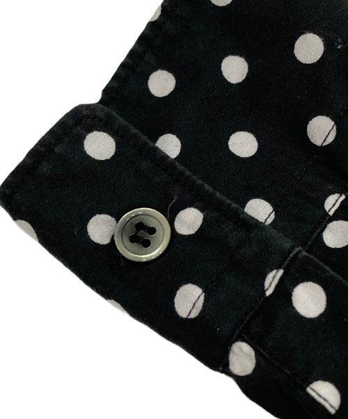 BLACK COMME des GARCONS（ブラックコムデギャルソン）BLACK COMME des GARCONS (ブラック コムデギャルソン) ラウンドカラーポルカドットシャツ ブラック×ホワイト サイズ:Mの古着・服飾アイテム