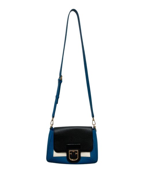 FURLA（フルラ）FURLA (フルラ) 2WAYショルダーバッグ ブルー×ブラックの古着・服飾アイテム