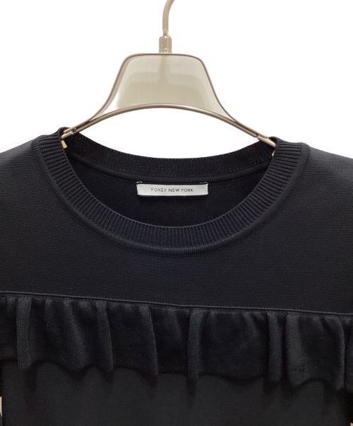 FOXEY NEWYORK（フォクシーニューヨーク）FOXEY NEWYORK (フォクシーニューヨーク) フリル切替ワンピース ブラック サイズ:M(38)の古着・服飾アイテム