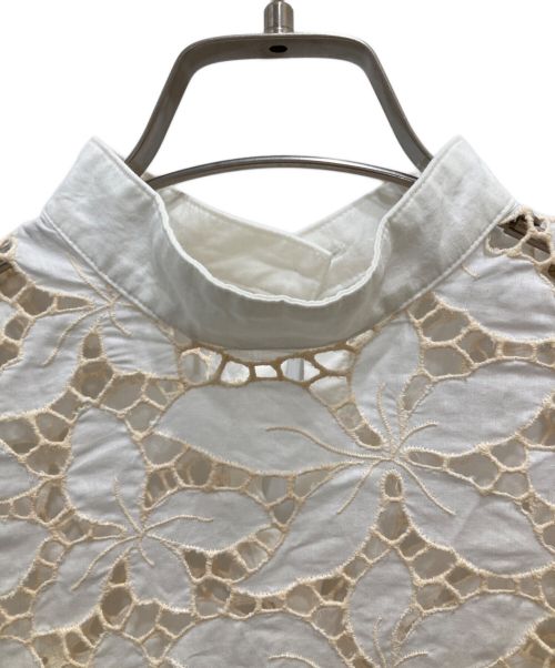 FUMIE=TANAKA（フミエタナカ）FUMIE=TANAKA (フミエタナカ) レースアームギャザープルオーバー アイボリー サイズ:Sの古着・服飾アイテム