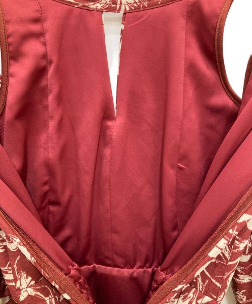 Snidel（スナイデル）Snidel (スナイデル) 2wayスリーブプリントワンピース レッド サイズ:Sの古着・服飾アイテム