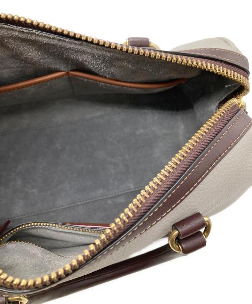 COACH（コーチ）COACH (コーチ) ルビー サッチェル 25 カラーブロック 2WAYバッグ グレー×ブラウンの古着・服飾アイテム