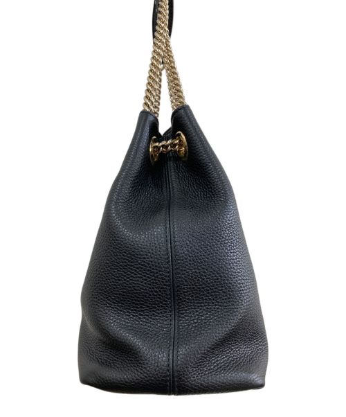 GUCCI（グッチ）GUCCI (グッチ) インターロッキングGチェーンショルダー バッグ ブラックの古着・服飾アイテム