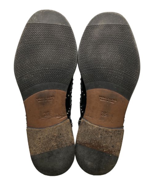 DIEGO BELLINI（ディエゴベリーニ）Diego Bellini (ディエゴベリーニ) スタッズウィングチップシューズ ブラック サイズ:22.5cmの古着・服飾アイテム