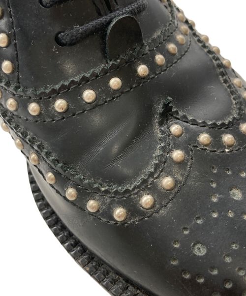 DIEGO BELLINI（ディエゴベリーニ）Diego Bellini (ディエゴベリーニ) スタッズウィングチップシューズ ブラック サイズ:22.5cmの古着・服飾アイテム