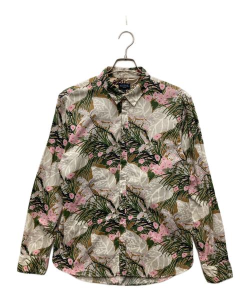 PAUL SMITH（ポールスミス）PAUL SMITH (ポールスミス) 総花柄シャツ ベージュ×グリーン サイズ:Lの古着・服飾アイテム