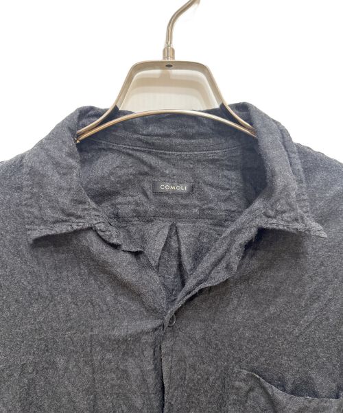COMOLI（コモリ）COMOLI (コモリ) ウールシルク 半袖オープンカラーシャツ グレー サイズ:1の古着・服飾アイテム