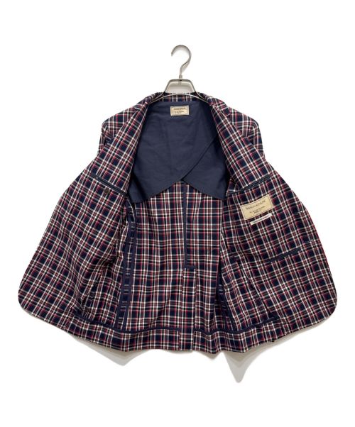 maison kitsune（メゾンキツネ）MAISON KITSUNE (メゾンキツネ) 金釦チェックテーラードジャケット サイズ:T46の古着・服飾アイテム