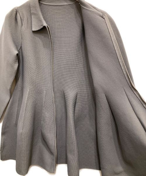 ELLIE（エリー）ELLIE (エリー) ペプラムニットカーディガン グレー サイズ:Freeの古着・服飾アイテム