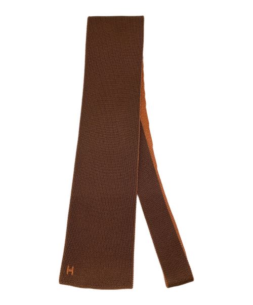 HERMES（エルメス）HERMES (エルメス) シルクニットタイ オレンジ サイズ:表記無し(実寸サイズをご参照下さい)の古着・服飾アイテム