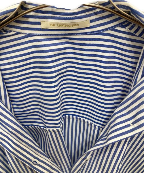 ne quittez pas（ヌキテパ）ne quittez pas (ヌキテパ) Fine Poplin Kika Embroidery Big Shirts Dress/ファインポプリンシャツドレス ブルー サイズ:Freeの古着・服飾アイテム