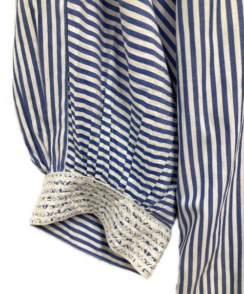 ne quittez pas（ヌキテパ）ne quittez pas (ヌキテパ) Fine Poplin Kika Embroidery Big Shirts Dress/ファインポプリンシャツドレス ブルー サイズ:Freeの古着・服飾アイテム