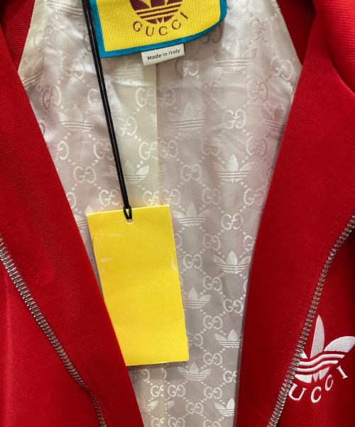 adidas Originals（アディダスオリジナル）adidas originals (アディダスオリジナル) GUCCI (グッチ) Cotton Jersey Zip Jacket/コットンジャージージップジャケット レッド サイズ:Sの古着・服飾アイテム