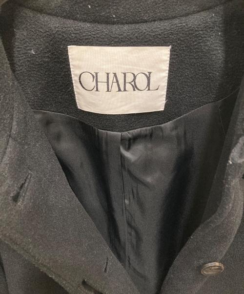 CHAROL（シャロル）CHAROL (シャロル) ステンカラーボリュームロングコート ブラック サイズ:Mの古着・服飾アイテム